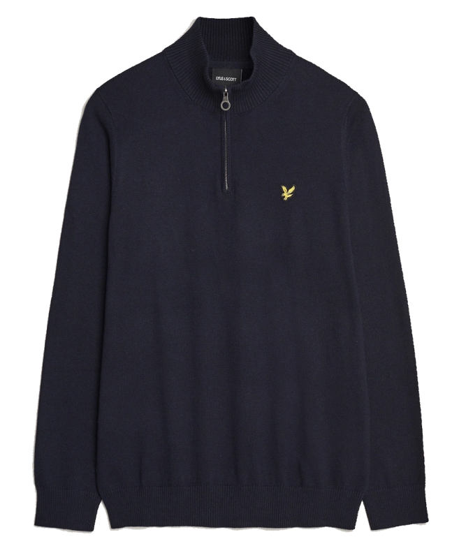 spezial madrid Lyle & Scott Quarter Zip Merino Jumper Dark Navy