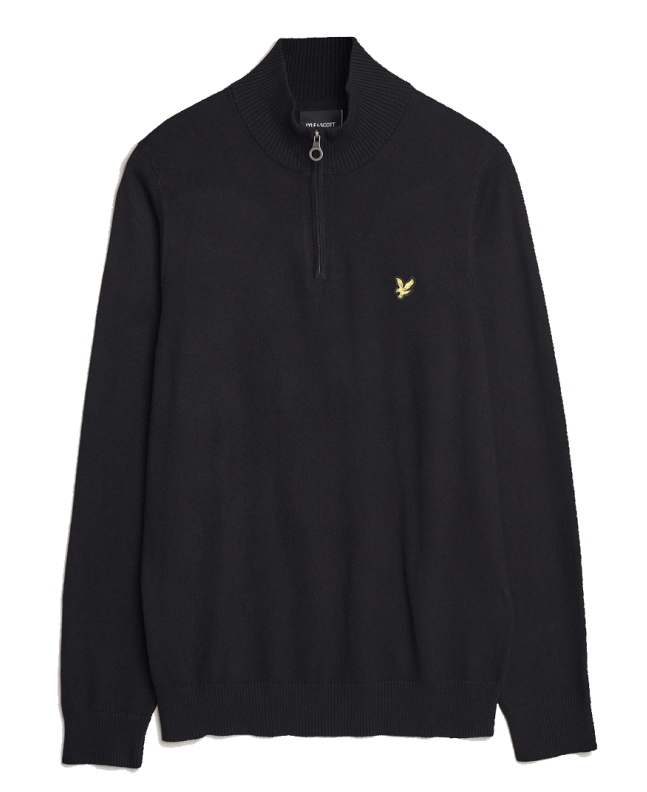 spezial madrid Lyle & Scott Quarter Zip Merino Jumper Jet Black
