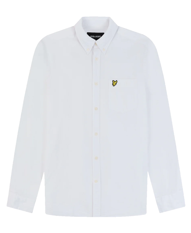spezial madrid Lyle & Scott Regular Cotton Linen Button Down Shirt White
