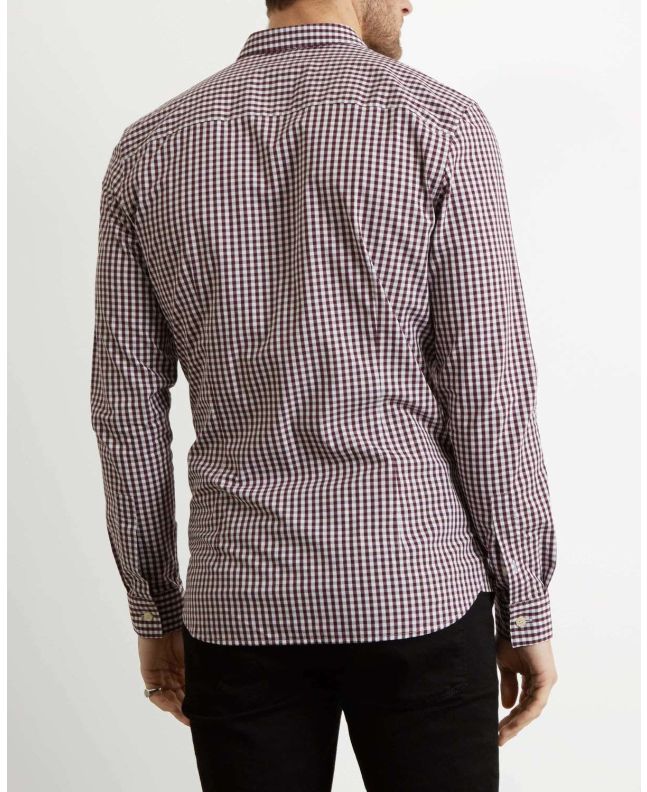 Spezial Madrid Lyle & Scott Slim Fit Gingham Shirt Burgundy