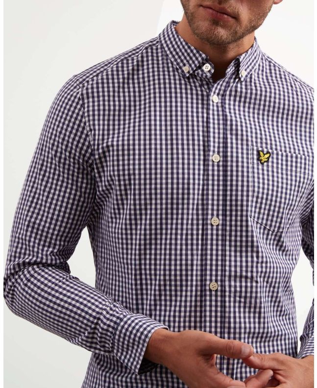 Spezial Madrid Lyle & Scott Slim Fit Gingham Shirt Dark Navy