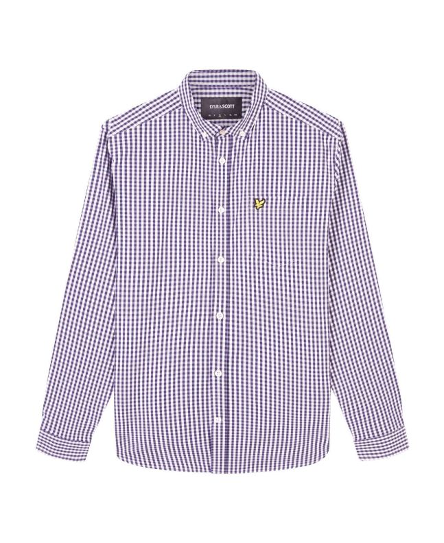 spezial madrid Lyle & Scott Slim Fit Gingham Shirt Dark Navy