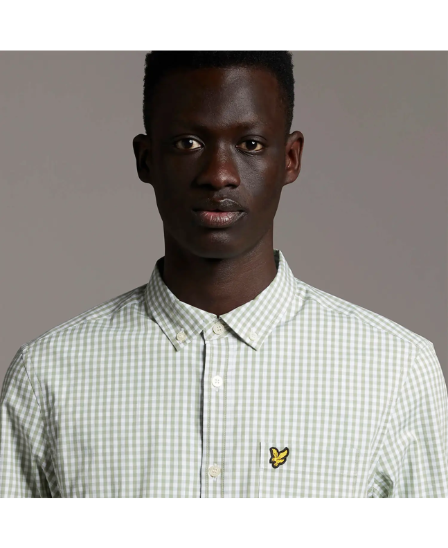 Spezial Madrid Lyle & Scott Slim Fit Gingham Shirt Fern Green