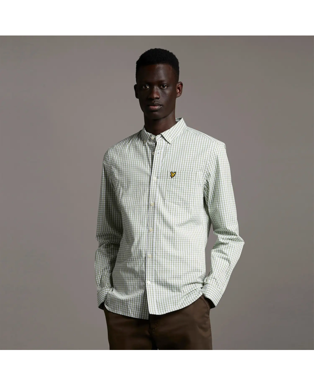Spezial Madrid Lyle & Scott Slim Fit Gingham Shirt Fern Green