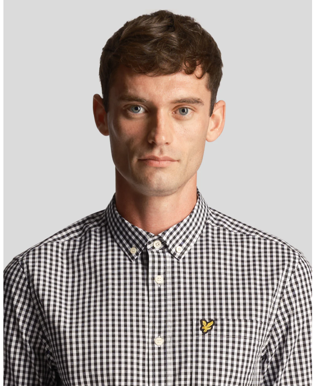 Spezial Madrid Lyle & Scott Slim Fit Gingham Shirt Jet Black & White