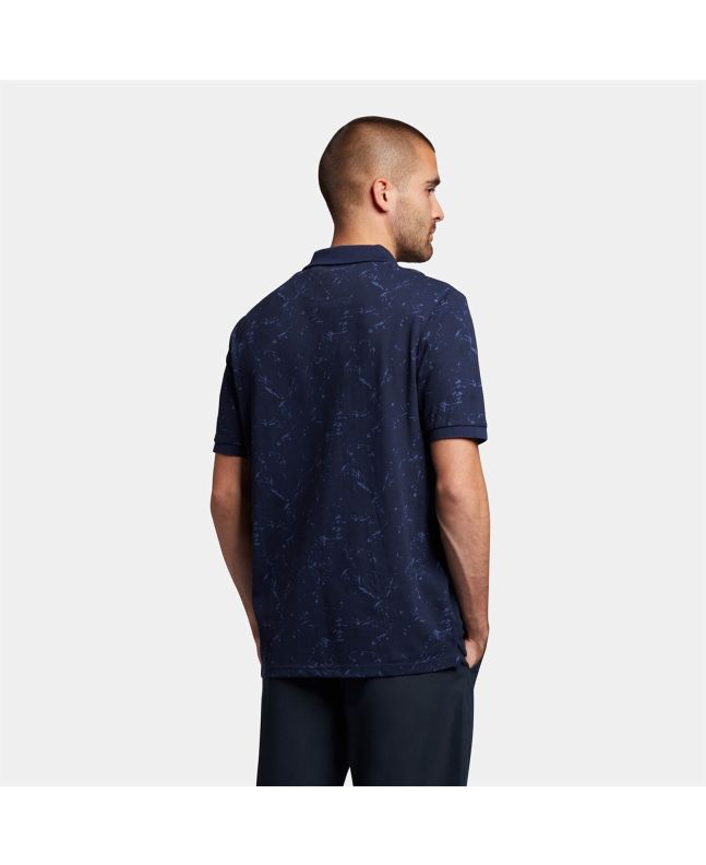 Spezial Madrid Lyle & Scott Splatter Print Polo Shirt Navy