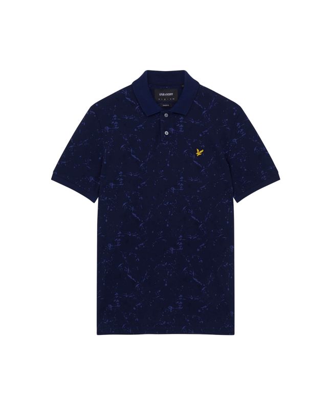 spezial madrid Lyle & Scott Splatter Print Polo Shirt Navy