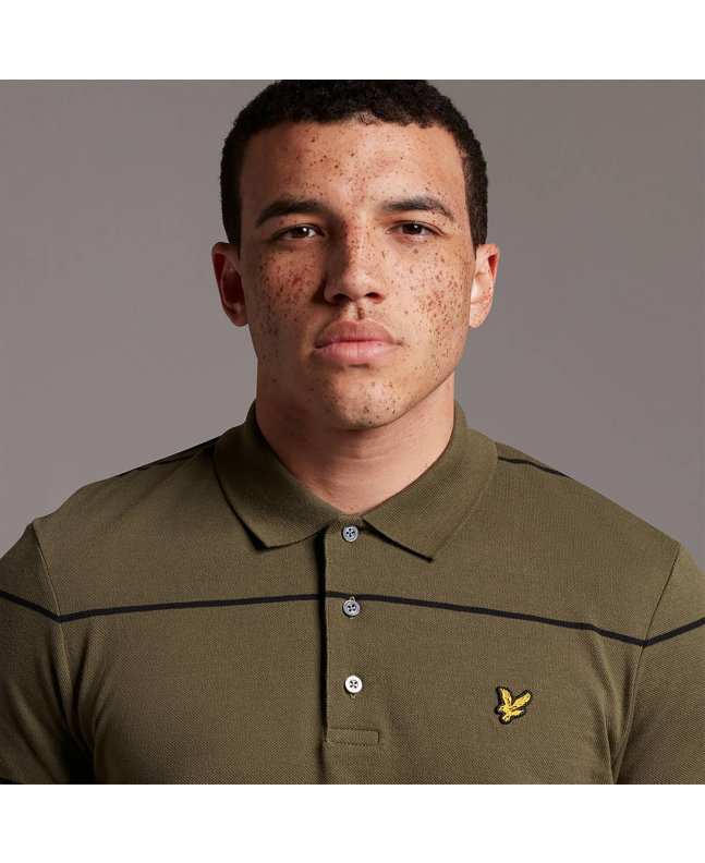 Spezial Madrid Lyle & Scott Wide Stripe Polo Shirt Olive
