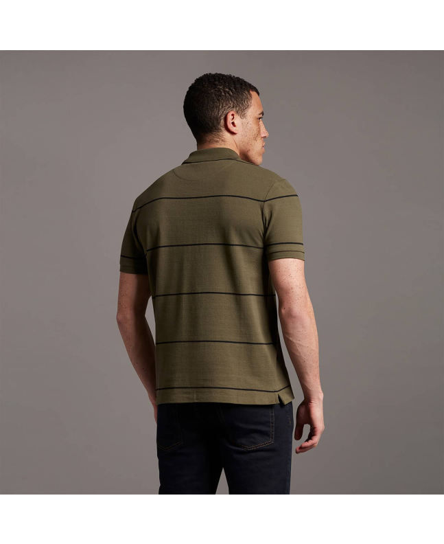 Spezial Madrid Lyle & Scott Wide Stripe Polo Shirt Olive