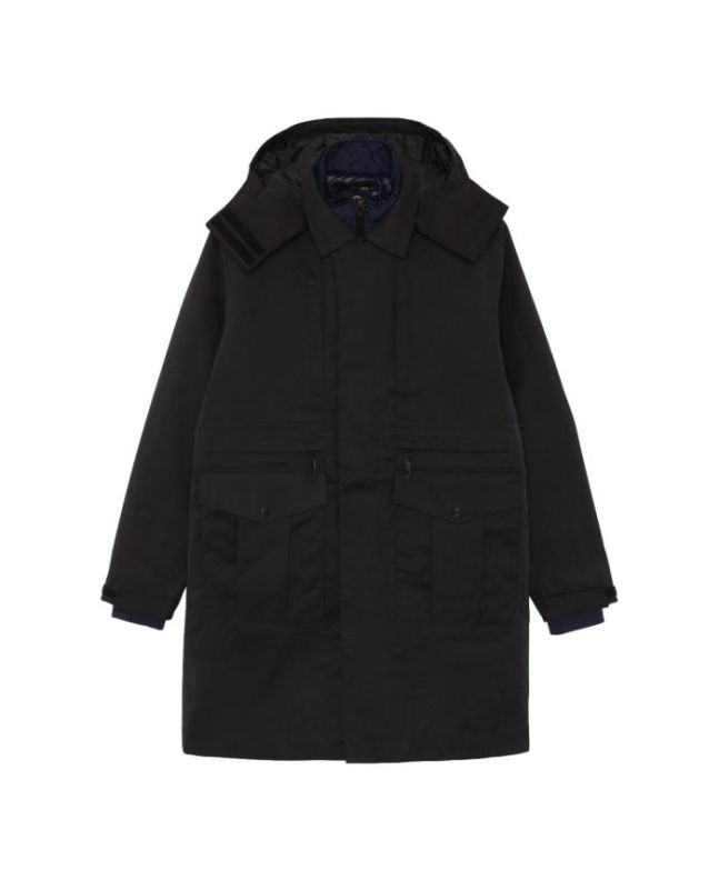 spezial madrid MA.Strum 2 in 1 Trench Coat Parka Jet Black