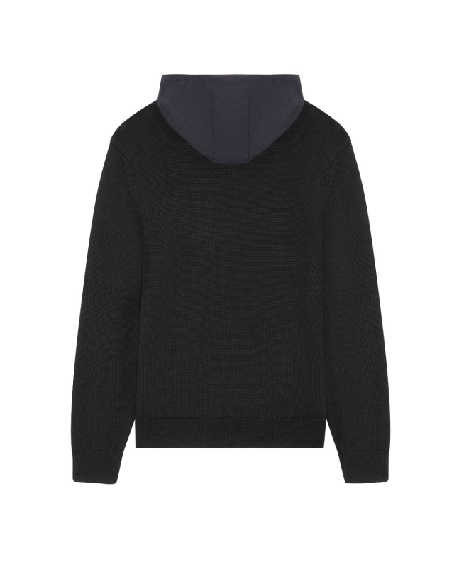 Spezial Madrid MA.Strum Quarter Zip Hooded Knit Jet Black