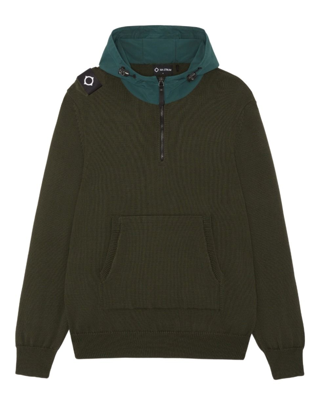 spezial madrid MA.Strum Quarter Zip Hooded Knit Oil Slick