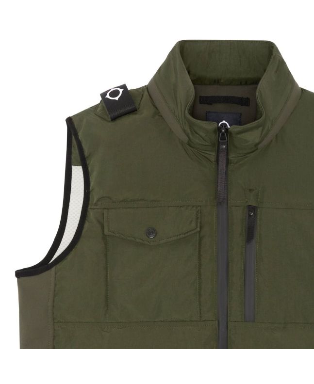 Spezial Madrid MA.Strum Softshell Down Quilt Gilet Oil Slick