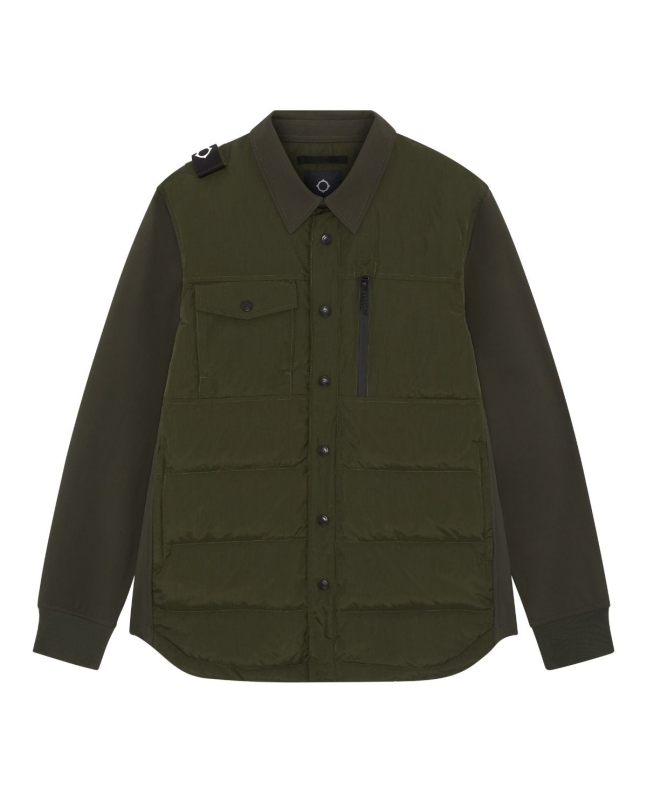 spezial madrid MA.Strum Softshell Down Quitl Overshirt Oil slick