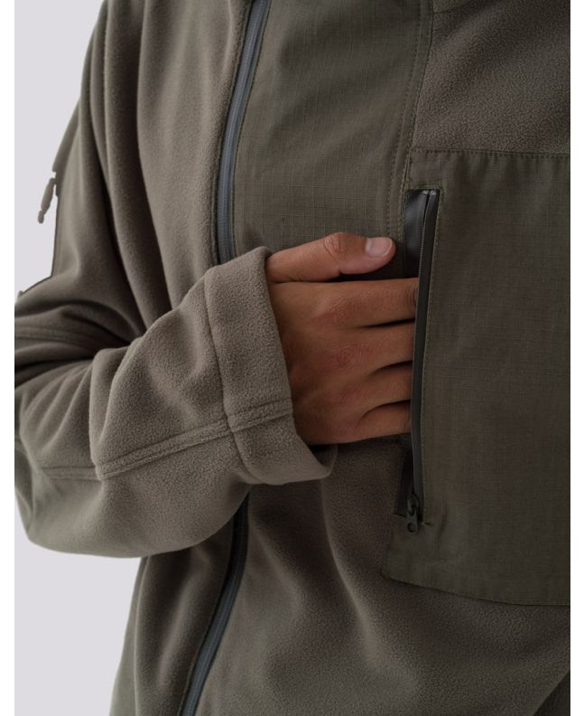 Spezial Madrid Maharishi Asym Zipped Hooded Fleece Olive