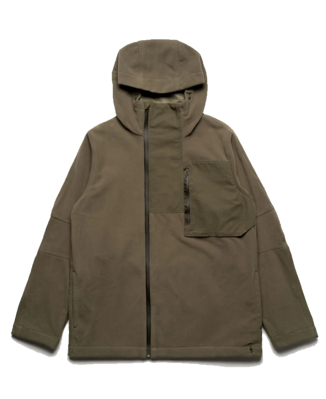 spezial madrid Maharishi Asym Zipped Hooded Fleece Olive