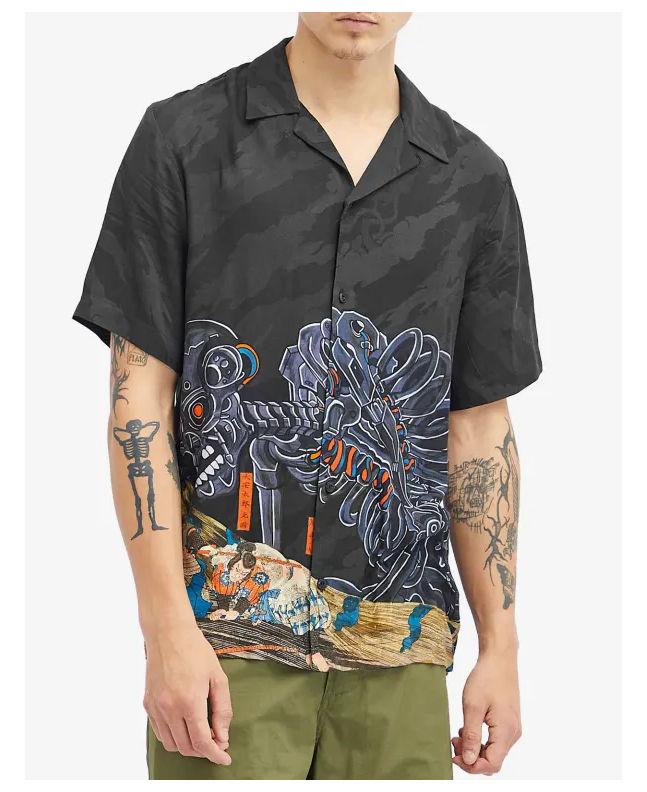 Spezial Madrid Maharishi Cyber Eskeleton Camp Collar Shirt Multi