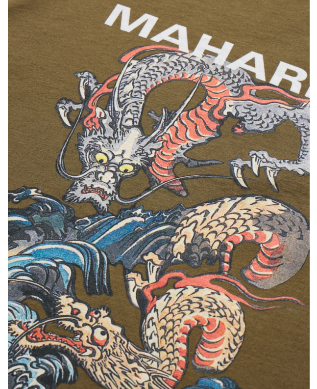 Spezial Madrid Maharishi Double Dragons Organic Tee Olive