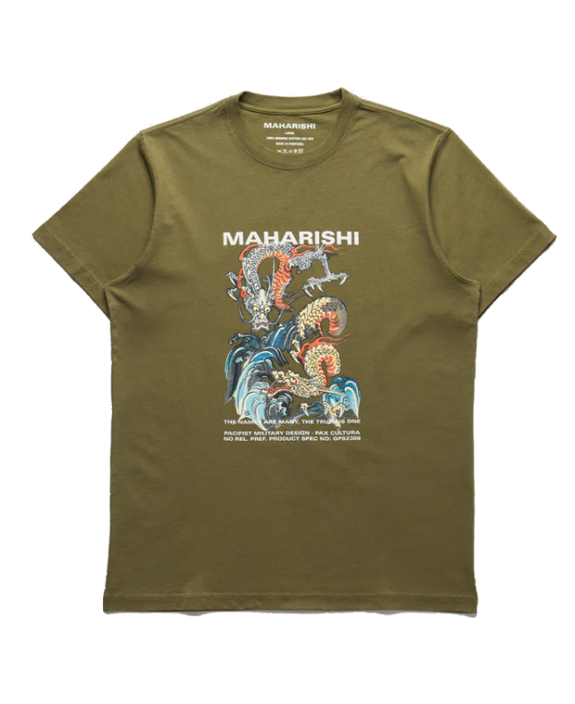 spezial madrid Maharishi Double Dragons Organic Tee Olive