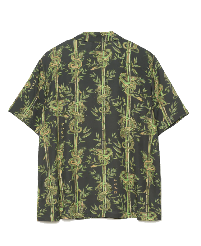 Spezial Madrid Maharishi Dragon Bamboo Camp Collar Shirt Black