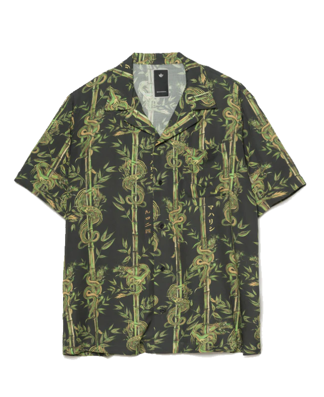 spezial madrid Maharishi Dragon Bamboo Camp Collar Shirt Black