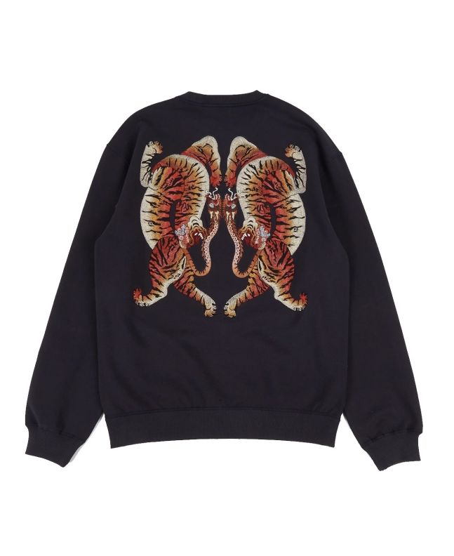 Spezial Madrid Maharishi Heart Of TIgers Embroidered Crew Sweat Black