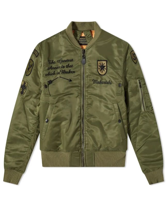 spezial madrid Maharishi Vintage Patch MA-1 Flight Jacket Olive