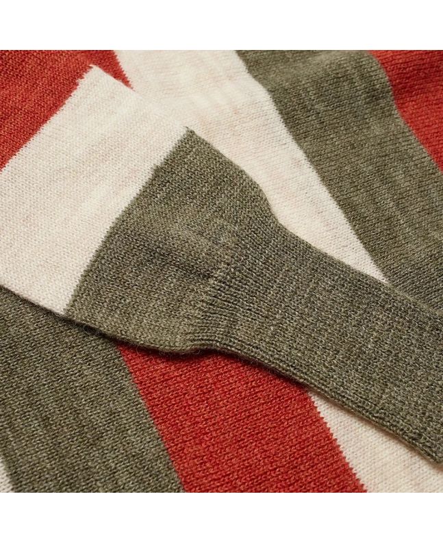 Spezial Madrid Nigel Cabourn Striped Seamless Rollneck Knit Army & Orange