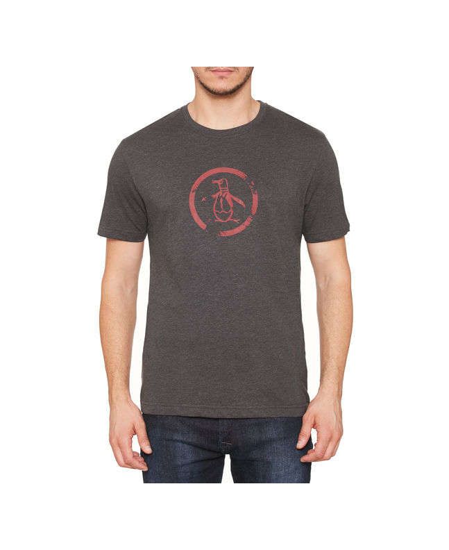 Spezial Madrid Original Penguin Distressed Circle Logo T-shirt Charcoal