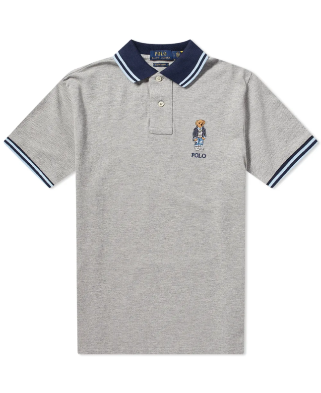 spezial madrid Polo Ralph Lauren Custom Bear Polo Grey & Tonal Blue