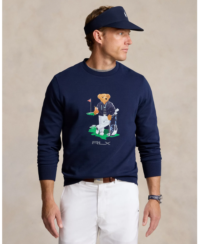 Spezial Madrid Polo Ralph Lauren Double Knit Sweatshirt RLX Refined Navy