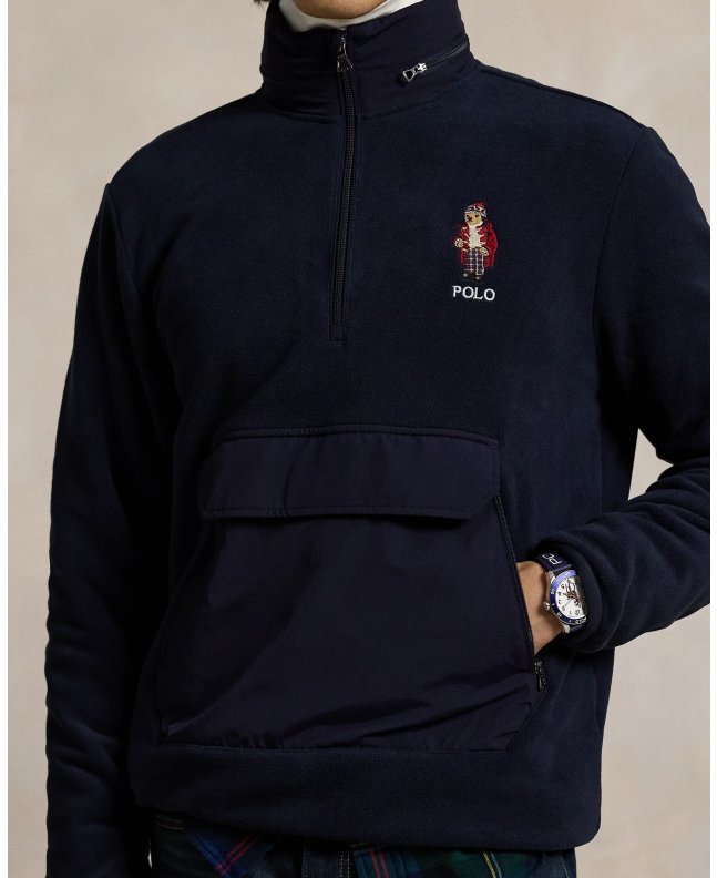 Spezial Madrid Polo Ralph Lauren Fleece Hybrid Hoodie Navy
