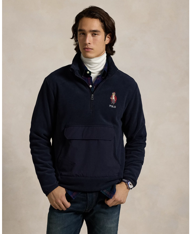 Spezial Madrid Polo Ralph Lauren Fleece Hybrid Hoodie Navy