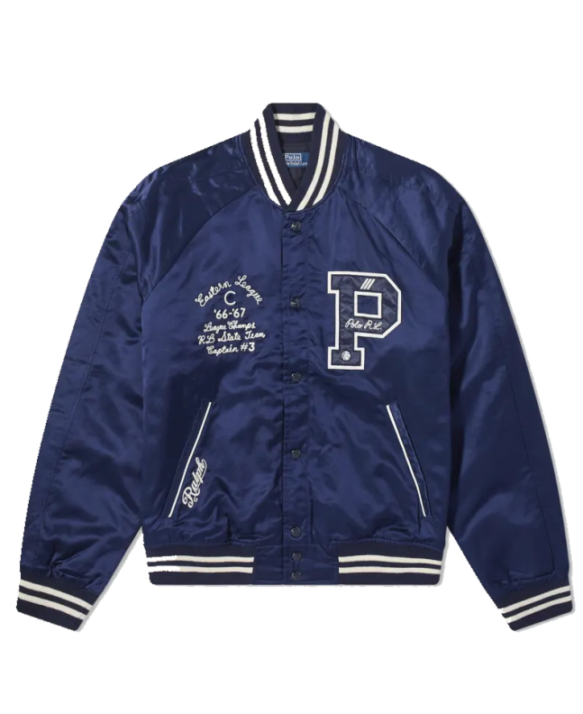 spezial madrid Polo Ralph Lauren Lined Varsity Jacket Aviator Navy