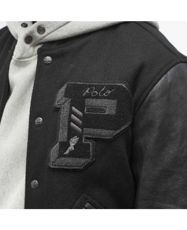 Spezial Madrid Polo Ralph Lauren Lined Varsity Jacket Polo Black