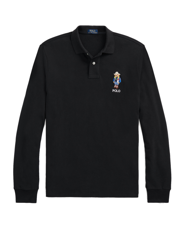 spezial madrid Polo Ralph Lauren Vally Bear Long Sleeved Polo Slim Fit Black