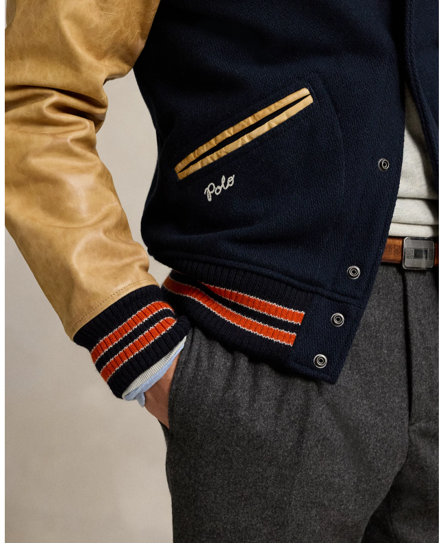 Spezial Madrid Polo Ralph Lauren Varsity Inspired Jacket Hunter Navy