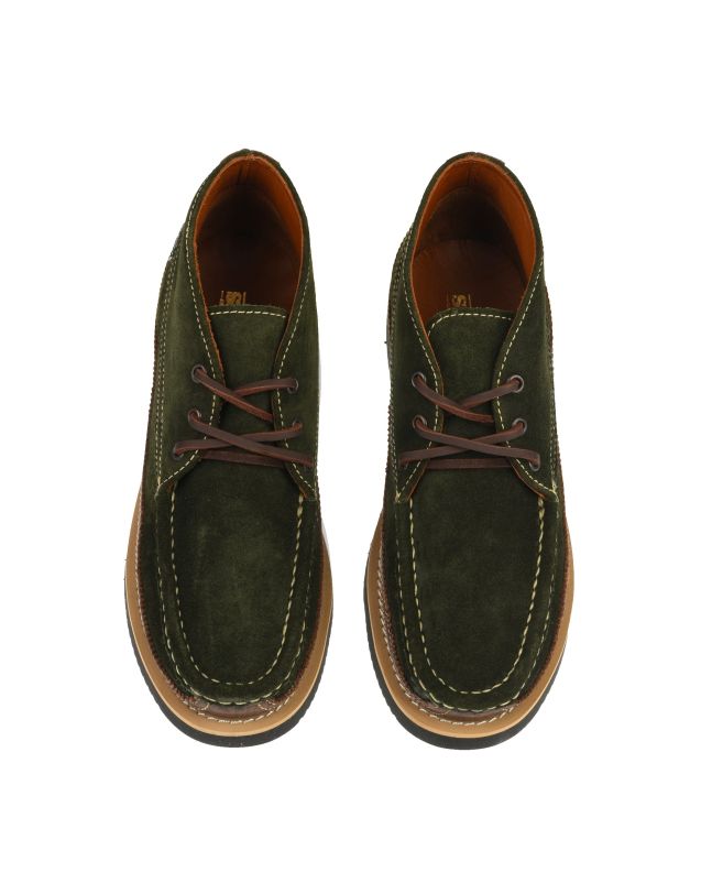 Spezial Madrid Sebago Miwak Suede Canoe Boot Dark Brown & Dark Military