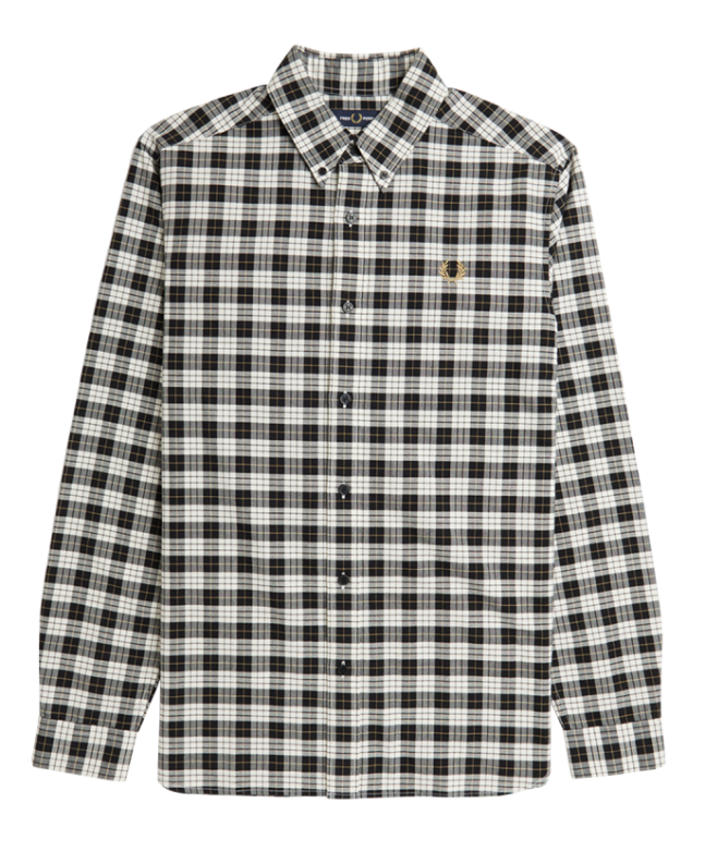spezial madrid Fred Perry Tartan Oxford Shirt Ecru