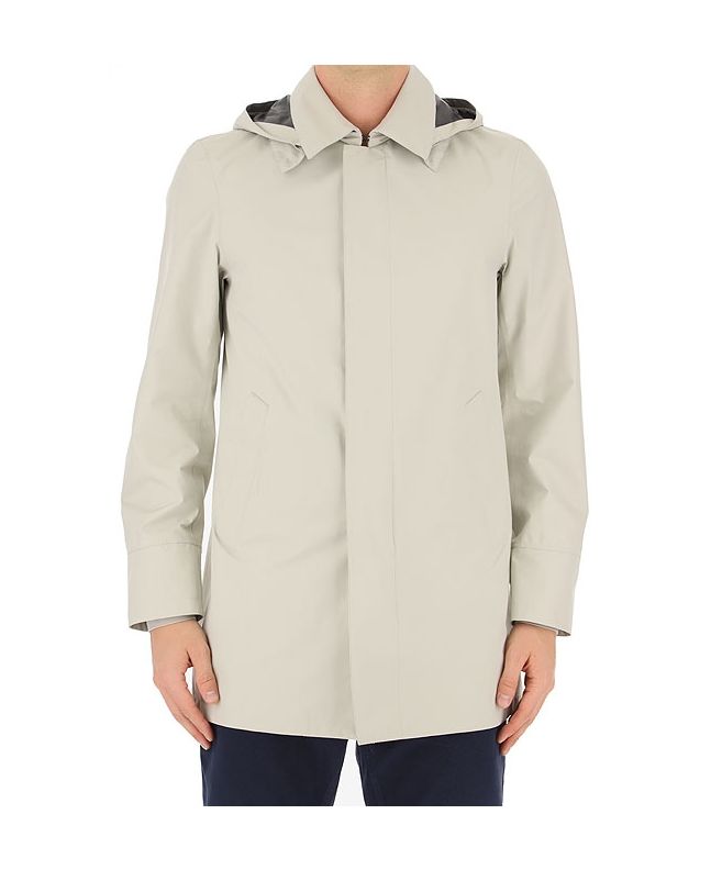 Spezial Madrid Herno Trench Coat Hoodie Grey