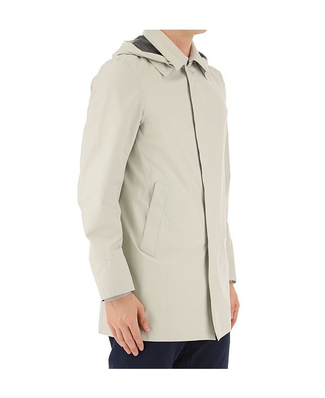 Spezial Madrid Herno Trench Coat Hoodie Grey
