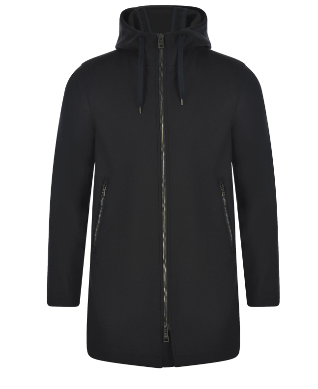 spezial madrid Herno Wool Blend Parka Navy Blue