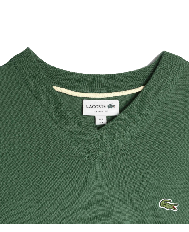 Spezial Madrid Lacoste Jersey Tricot V Neck Green