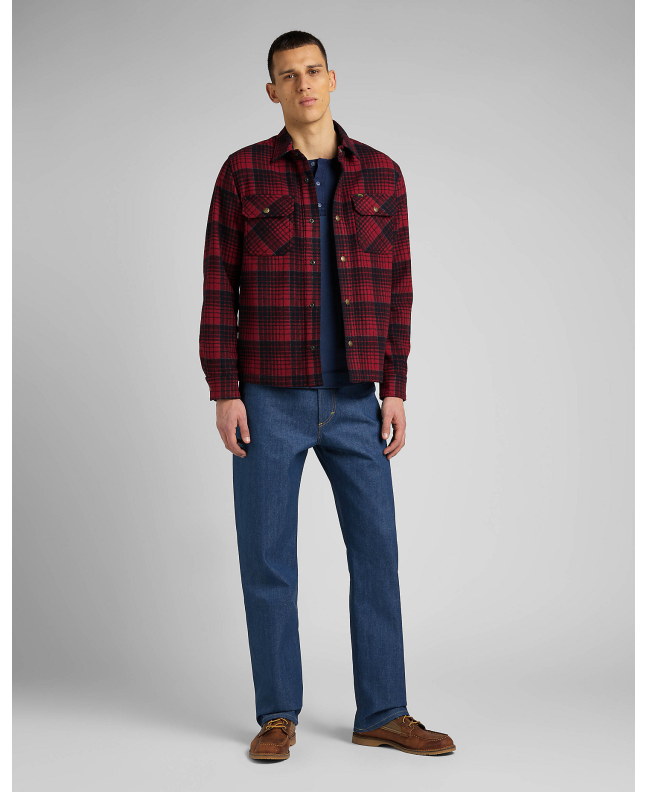 Spezial Madrid Lee 101 Wool Overshirt Salsa Red