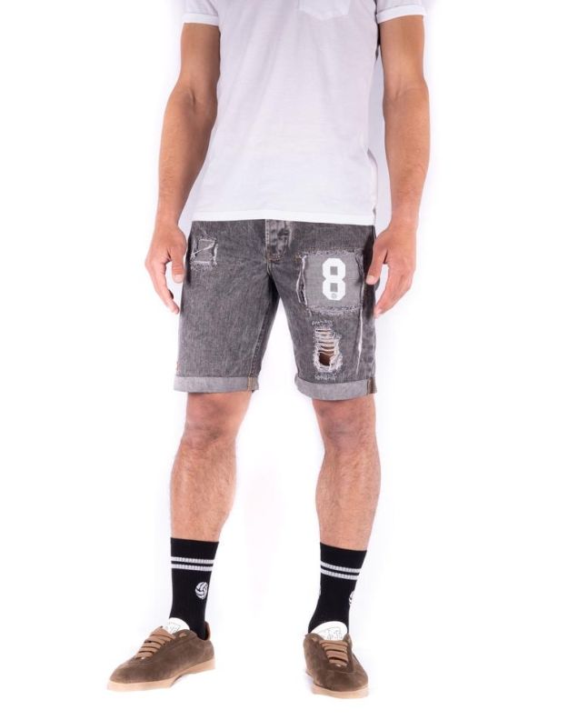 spezial madrid Loco Bermuda Denim Shorts Grey