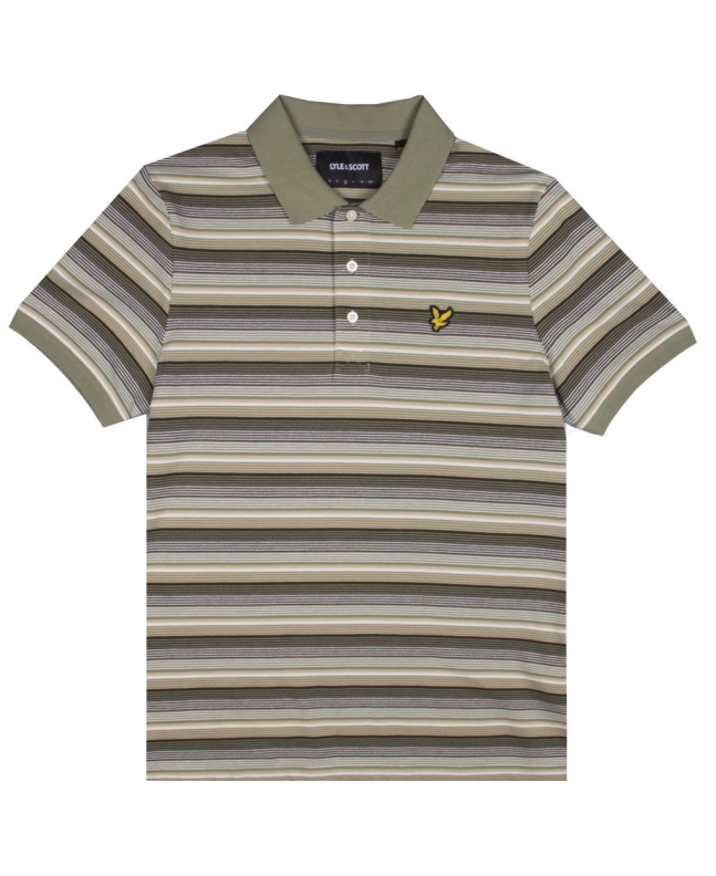 spezial madrid Lyle & Scott Stripe Polo Shirt Moss