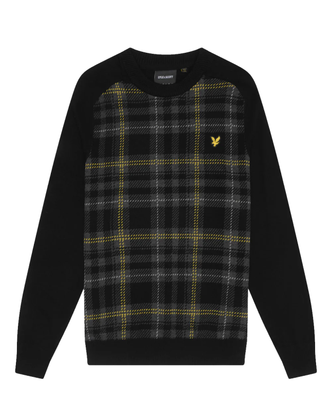 spezial madrid Lyle & Scott Tartan Jumper Jet Black