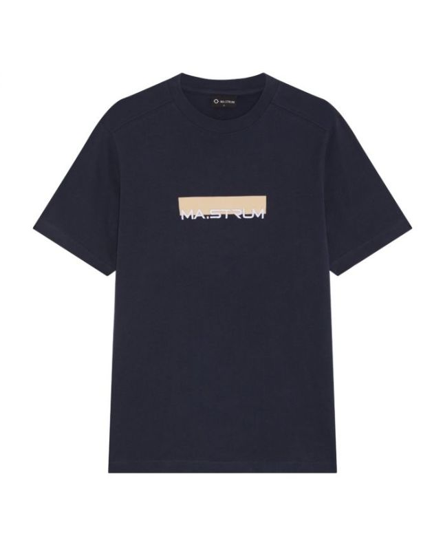 spezial madrid MA.Strum Block Print Tee Ink Navy