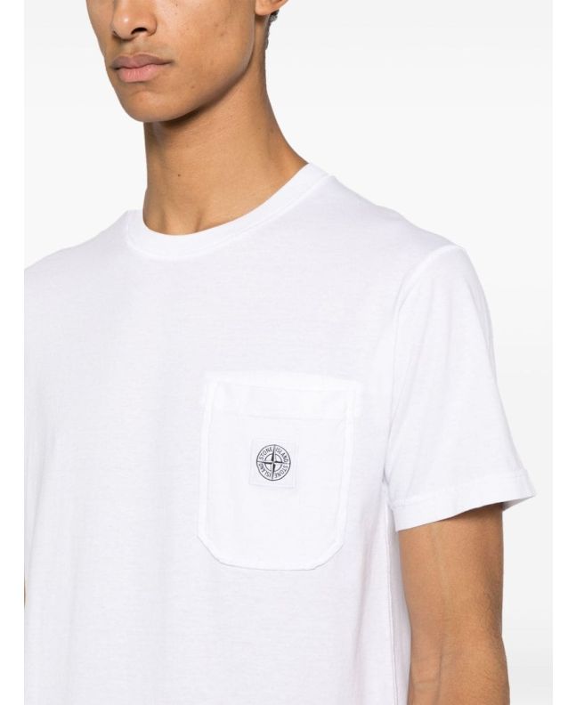 Spezial Madrid Stone Island 21957 'Fissato' Treatment Tee White