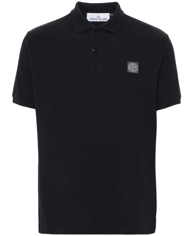 spezial madrid Stone Island 22R39 Cotton Pique Polo Shirt Navy Blue